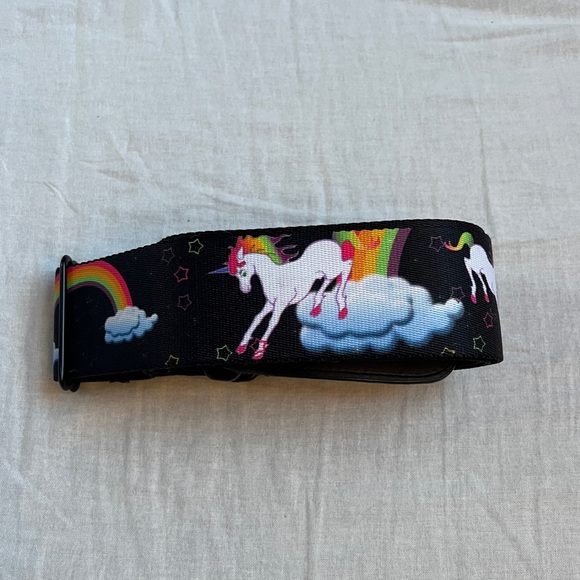 Buckle-Down Unicorns Rainbows and Stars Black Guitar Strap - Picture 5 of 10